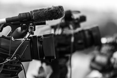 Group of cameras at an outdoor event