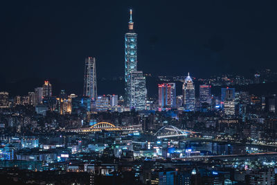 Beautiful night of taipei city