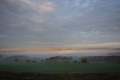 Scenic view of field against sky