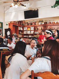 Group of people at restaurant