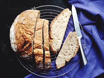 Close-up of bread in plate