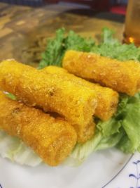 Close-up of meal served in plate