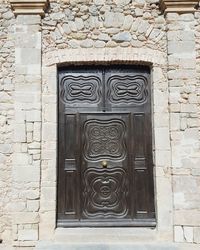 Closed door of old building