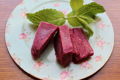 Close-up of ice cream in plate