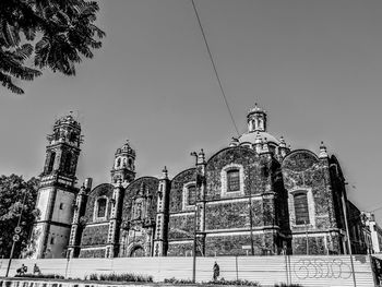 Low angle view of building against clear sky