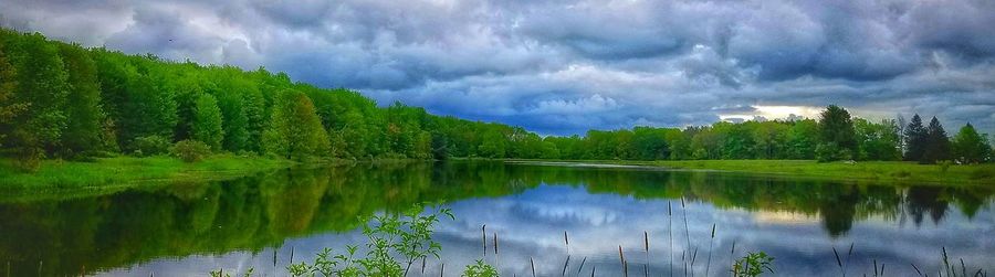 Panoramic view of lake against sky