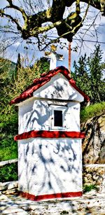 View of built structure against trees
