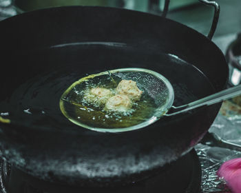 High angle view of drink in bowl