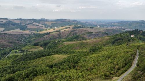 High angle view of landscape against sky