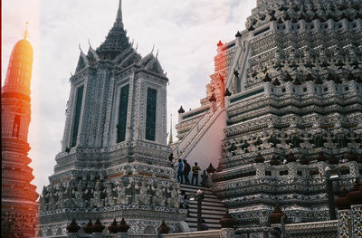 Low angle view of temple building against sky