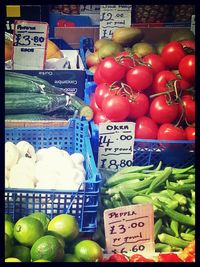 Vegetables for sale at market