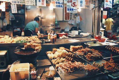 Full frame shot of preparing food in market