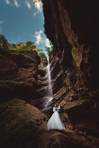 Scenic view of waterfall