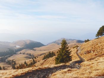 Scenic view of mountains against sky