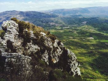 Scenic view of mountains against sky