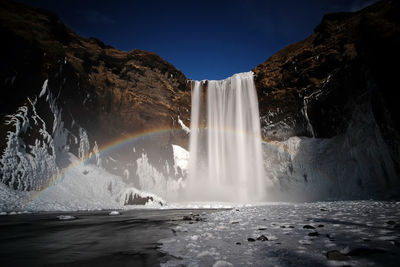 Scenic view of waterfall