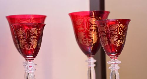 Close-up of wine glass on table