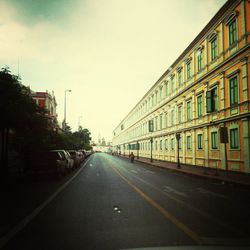 Road passing through city