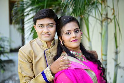 Portrait of smiling young couple