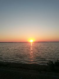 Scenic view of sea at sunset