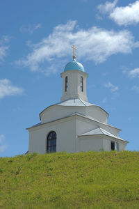 Low angle view of traditional building against sky