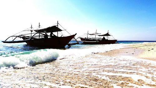 View of boats in sea