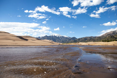 Scenic view of beach against sky