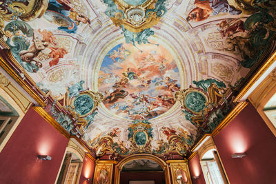 Low angle view of ornate ceiling in building