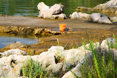 Rocks in lake