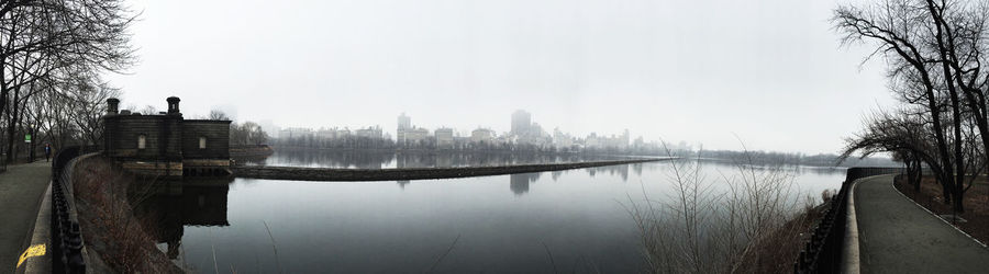 Reflection of buildings in city