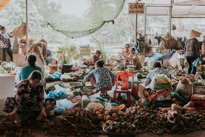 Group of toys for sale in market