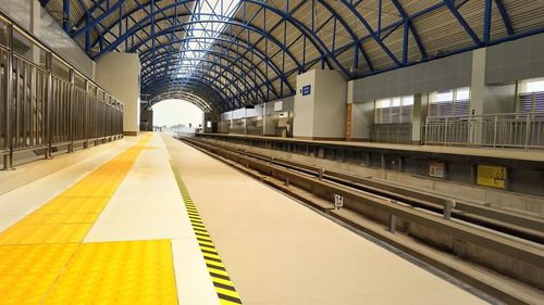 View of railroad station platform