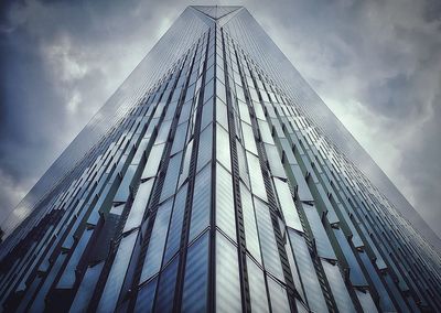 Low angle view of modern building against sky