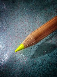 Directly above shot of colored pencils on table