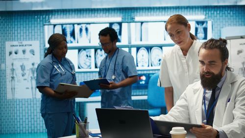 Doctors working at clinic