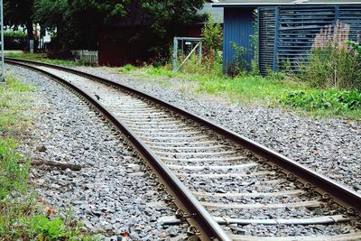 Railroad tracks on railroad track