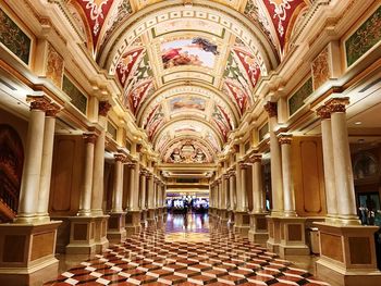 Interior of illuminated building