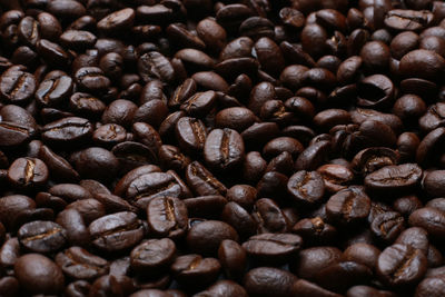 Full frame shot of roasted coffee beans