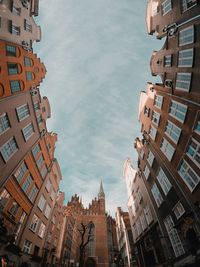 Low angle view of residential buildings against sky