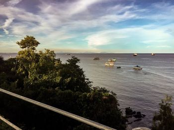 High angle view of sea against sky