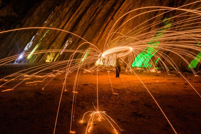 Light trails at night