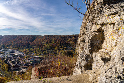 View of rock formations against sky