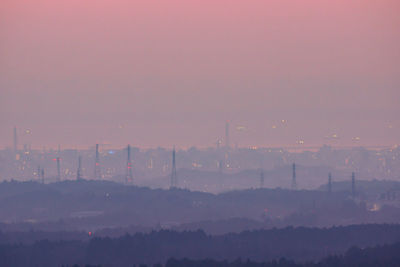 Landscape of sunrise in industrial area