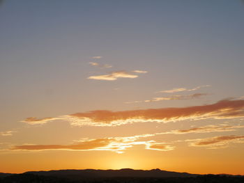 Low angle view of silhouette mountain against sky during sunset