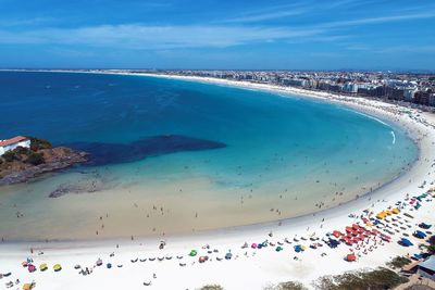 High angle view of people at beach