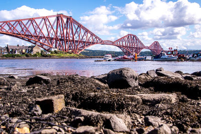 Bridge over river against sky