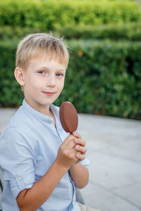 Portrait of boy playing