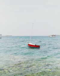 Boat sailing in sea