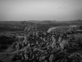 High angle view of landscape against sky
