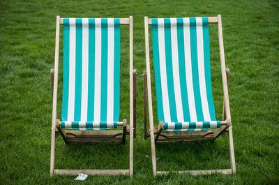 Empty benches in park